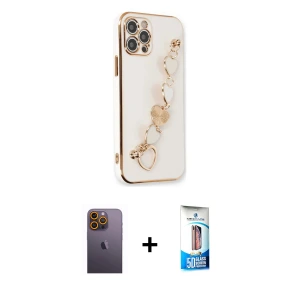 ieg™ iPhone 12 Pro Max Kılıf Nova Işık Prime - Siyah 5D Eko Cam Ekran Koruyucu + Neon Fosforlu Kamera Lens - SI