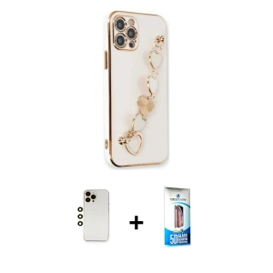 ieg™ iPhone 12 Pro Max Kılıf Nova Işık Prime - Siyah 5D Eko Cam Ekran Koruyucu + Shine Kamera Lens - GD