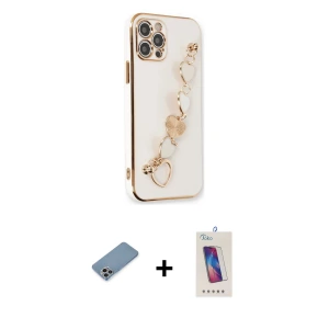 ieg™ iPhone 12 Pro Max Kılıf Nova Işık Prime - Siyah Joko 5D Cam + Shine Kamera Lens Koruma Cam - GI