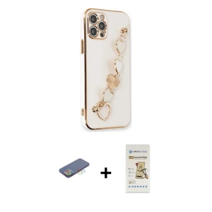 ieg™ iPhone 12 Pro Max Kılıf Nova Işık Prime - Siyah Mat Seramik Nano Ekran Koruyucu + Renkli Kamera Lens Koruma Cam - MI