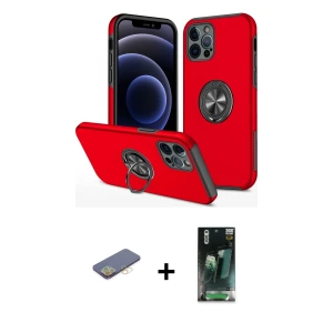 ieg™ iPhone 12 Pro Max Kılıf Odak Form Prime - Şeffaf 360 Full Body Arka Koruyucu + Renkli Kamera Lens Koruma Cam - SI