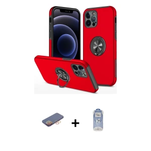 ieg™ iPhone 12 Pro Max Kılıf Odak Form Prime - Siyah Joko Magic 5D Cam + Renkli Kamera Lens Koruma Cam - TU