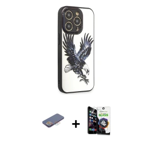 ieg™ iPhone 12 Pro Max Kılıf Odak Klasik Serisi - Şeffaf Temperli Cam Ekran Koruyucu + Renkli Kamera Lens Koruma Cam - PE