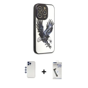 ieg™ iPhone 12 Pro Max Kılıf Odak Klasik Serisi - Şeffaf Uv Polymer Nano Ekran Koruyucu + Shine Kamera Lens - LT