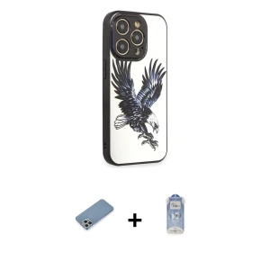 ieg™ iPhone 12 Pro Max Kılıf Odak Klasik Serisi - Siyah Joko Magic 5D Cam + Shine Kamera Lens Koruma Cam - GS