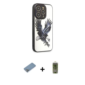 ieg™ iPhone 12 Pro Max Kılıf Odak Klasik Serisi - Siyah Joko Magic 5D Hayalet Cam + Shine Kamera Lens Koruma Cam - GS