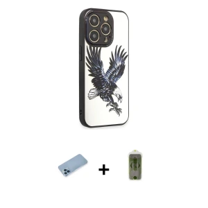 ieg™ iPhone 12 Pro Max Kılıf Odak Klasik Serisi - Siyah Joko Magic 5D Hayalet Cam + Shine Kamera Lens Koruma Cam - MI