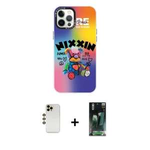 ieg™ iPhone 12 Pro Max Kılıf Siluet Çizgi Koleksiyonu - Şeffaf 360 Full Body Arka Koruyucu + Shine Kamera Lens - GD