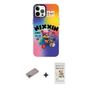 ieg™ iPhone 12 Pro Max Kılıf Siluet Çizgi Koleksiyonu - Siyah Mat Seramik Nano Ekran Koruyucu + Shine Kamera Lens Koruma Cam - SABE