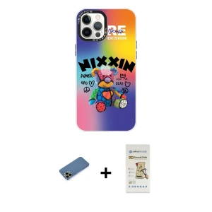 ieg™ iPhone 12 Pro Max Kılıf Siluet Çizgi Koleksiyonu - Siyah Mat Seramik Nano Ekran Koruyucu + Shine Kamera Lens Koruma Cam - GD