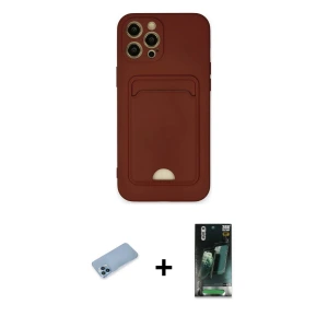 ieg™ iPhone 12 Pro Max Kılıf Vadi Çizgi Prime - Şeffaf 360 Full Body Arka Koruyucu + Shine Kamera Lens Koruma Cam - MI