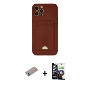 ieg™ iPhone 12 Pro Max Kılıf Vadi Çizgi Prime - Şeffaf Temperli Cam Ekran Koruyucu + Shine Kamera Lens Koruma Cam - SABE