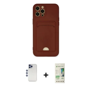ieg™ iPhone 12 Pro Max Kılıf Vadi Çizgi Prime - Siyah 20D Premium Cam Ekran Koruyucu + Shine Kamera Lens - LT