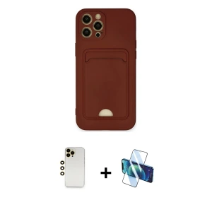 ieg™ iPhone 12 Pro Max Kılıf Vadi Çizgi Prime - Siyah 3D Antistatik Cam Ekran Koruyucu + Shine Kamera Lens - GD