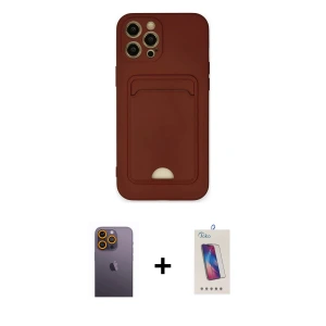 ieg™ iPhone 12 Pro Max Kılıf Vadi Çizgi Prime - Siyah Joko 5D Cam + Neon Fosforlu Kamera Lens - SI