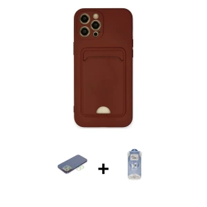 ieg™ iPhone 12 Pro Max Kılıf Vadi Çizgi Prime - Siyah Joko Magic 5D Cam + Renkli Kamera Lens Koruma Cam - YL