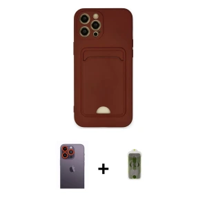 ieg™ iPhone 12 Pro Max Kılıf Vadi Çizgi Prime - Siyah Joko Magic 5D Hayalet Cam + Neon Fosforlu Kamera Lens - TU