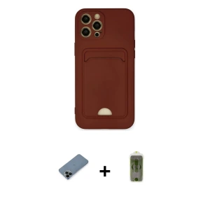 ieg™ iPhone 12 Pro Max Kılıf Vadi Çizgi Prime - Siyah Joko Magic 5D Hayalet Cam + Shine Kamera Lens Koruma Cam - SH