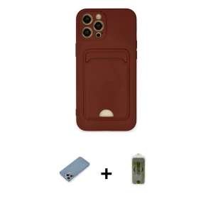 ieg™ iPhone 12 Pro Max Kılıf Vadi Çizgi Prime - Siyah Joko Magic 5D Hayalet Cam + Shine Kamera Lens Koruma Cam - GI