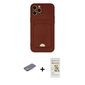 ieg™ iPhone 12 Pro Max Kılıf Vadi Çizgi Prime - Siyah Mat Seramik Nano Ekran Koruyucu + Renkli Kamera Lens Koruma Cam - SI