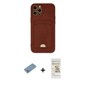 ieg™ iPhone 12 Pro Max Kılıf Vadi Çizgi Prime - Siyah Mat Seramik Nano Ekran Koruyucu + Shine Kamera Lens Koruma Cam - GS