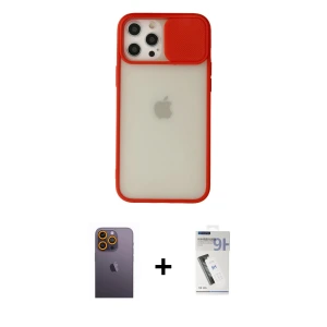 ieg™ iPhone 12 Pro Max Kılıf Vadi Çizgi - Şeffaf Uv Polymer Nano Ekran Koruyucu + Neon Fosforlu Kamera Lens - SI