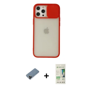ieg™ iPhone 12 Pro Max Kılıf Vadi Çizgi - Siyah 20D Premium Cam Ekran Koruyucu + Shine Kamera Lens Koruma Cam - SH