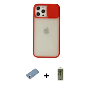 ieg™ iPhone 12 Pro Max Kılıf Vadi Çizgi - Siyah Joko Magic 5D Hayalet Cam + Shine Kamera Lens Koruma Cam - GS