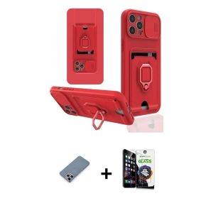 ieg™ iPhone 12 Pro Max Kılıf Vadi Form Prime - Şeffaf Temperli Cam Ekran Koruyucu + Metal Kamera Lens Koruma Cam - GS