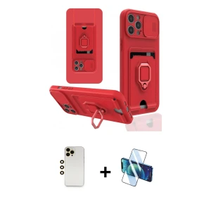 ieg™ iPhone 12 Pro Max Kılıf Vadi Form Prime - Siyah 3D Antistatik Seramik Nano Ekran Koruyucu + Shine Kamera Lens - GD