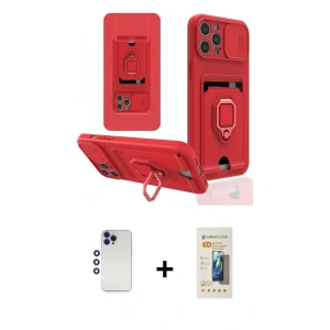 ieg™ iPhone 12 Pro Max Kılıf Vadi Form Prime - Siyah 6D Mat Seramik Hayalet Nano Ekran Koruyucu + Shine Kamera Lens - LT