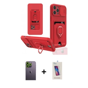 ieg™ iPhone 12 Pro Max Kılıf Vadi Form Prime - Siyah Joko 5D Cam + Neon Fosforlu Kamera Lens - YL