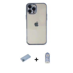ieg™ iPhone 12 Pro Max Kılıf Vadi Minimal - Siyah Joko Magic 5D Cam + Shine Kamera Lens Koruma Cam - MI