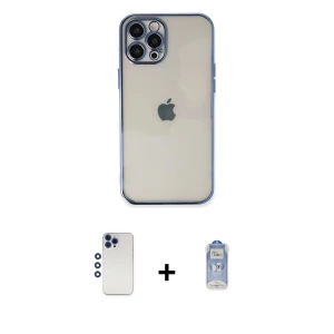 ieg™ iPhone 12 Pro Max Kılıf Vadi Minimal - Siyah Joko Magic 5D Cam + Shine Kamera Lens - LT