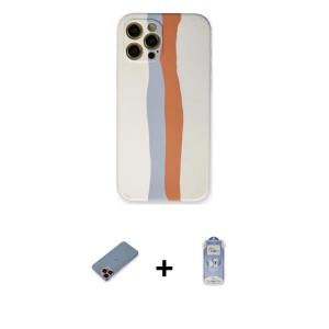 ieg™ iPhone 12 Pro Max Kılıf Yadigar Çizgi - Siyah Joko Magic 5D Cam + Metal Kamera Lens Koruma Cam - KI