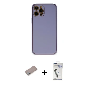 ieg™ iPhone 12 Pro Max Kılıf Yadigar Klasik - Şeffaf Uv Polymer Nano Ekran Koruyucu + Shine Kamera Lens Koruma Cam - SABE