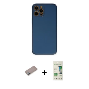 ieg™ iPhone 12 Pro Max Kılıf Yadigar Klasik - Siyah 20D Premium Cam Ekran Koruyucu + Shine Kamera Lens Koruma Cam - SABE