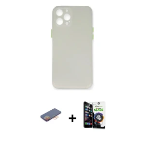 ieg™ iPhone 12 Pro Max Kılıf Yadigar Yansıma Serisi - Şeffaf Temperli Cam Ekran Koruyucu + Renkli Kamera Lens Koruma Cam - TU