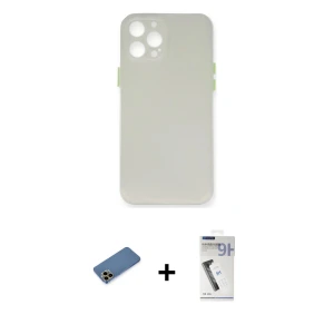 ieg™ iPhone 12 Pro Max Kılıf Yadigar Yansıma Serisi - Şeffaf Uv Polymer Nano Ekran Koruyucu + Shine Kamera Lens Koruma Cam - GD