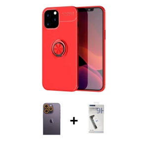 ieg™ iPhone 12 Pro Max Kılıf Yankı Form Prime - Şeffaf Uv Polymer Nano Ekran Koruyucu + Neon Fosforlu Kamera Lens - SI
