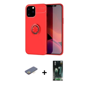 ieg™ iPhone 12 Pro Max Kılıf Yankı Form Prime - Siyah 360 Mat Full Body Arka Koruyucu + Renkli Kamera Lens Koruma Cam - SI