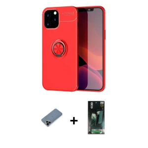 ieg™ iPhone 12 Pro Max Kılıf Yankı Form Prime - Siyah 360 Mat Full Body Arka Koruyucu + Shine Kamera Lens Koruma Cam - SH