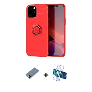 ieg™ iPhone 12 Pro Max Kılıf Yankı Form Prime - Siyah 3D Antistatik Cam Ekran Koruyucu + Shine Kamera Lens Koruma Cam - SH