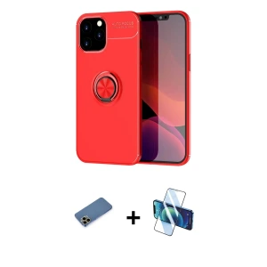 ieg™ iPhone 12 Pro Max Kılıf Yankı Form Prime - Siyah 3D Antistatik Seramik Nano Ekran Koruyucu + Shine Kamera Lens Koruma Cam - GD