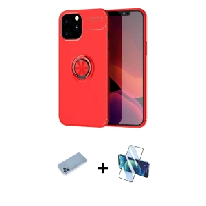 ieg™ iPhone 12 Pro Max Kılıf Yankı Form Prime - Siyah 3D Antistatik Seramik Nano Ekran Koruyucu + Shine Kamera Lens Koruma Cam - MI
