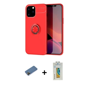 ieg™ iPhone 12 Pro Max Kılıf Yankı Form Prime - Siyah Polymer Nano Ekran Koruyucu + Shine Kamera Lens Koruma Cam - GD