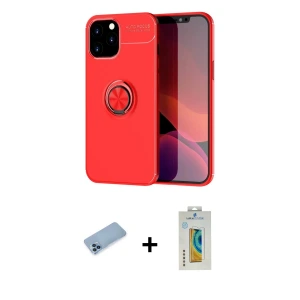 ieg™ iPhone 12 Pro Max Kılıf Yankı Form Prime - Siyah Polymer Nano Ekran Koruyucu + Shine Kamera Lens Koruma Cam - MI