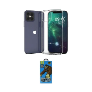 ieg™ iPhone 12 Pro Max Kılıf Zirve Doku - Siyah 18D Cam Ekran Koruyucu