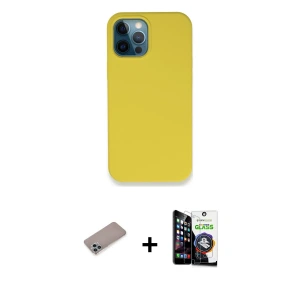 ieg™ iPhone 12 Pro Max Kılıf Zirve Modern Özel Seri - Şeffaf Temperli Cam Ekran Koruyucu + Shine Kamera Lens Koruma Cam - SABE