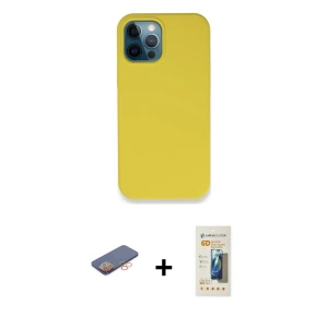 ieg™ iPhone 12 Pro Max Kılıf Zirve Modern Özel Seri - Siyah 6D Mat Seramik Hayalet Nano Ekran Koruyucu + Renkli Kamera Lens Koruma Cam - TU